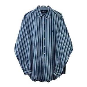 Ralph Lauren Men Casual Shirt Striped Buttons Down Sz 16L